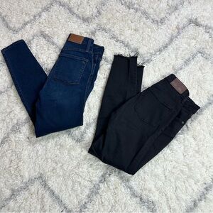 Madewell Women's Ankle Jeans in Dark Blue and Black